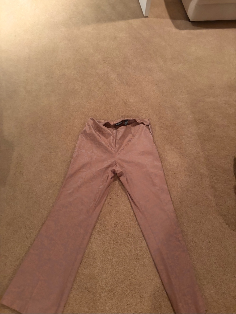 Low Rise New York & Company Champagne Jacquard Flare Pants - Picture 4 of 5
